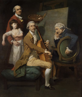 Self-Portrait with his daughter Maria Theresa, James Cervetto, and Giacobbe Cervetto
